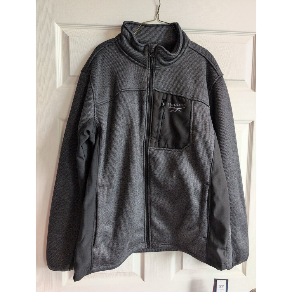 Reebok Men’s Outerwear Knit Jacket Charcoal Heather Size XL OMRB1365